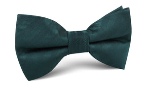 Forest Dark Green Striped Bow Tie