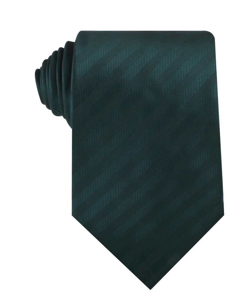 Forest Dark Green Striped Necktie