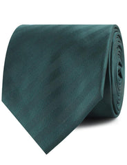 Forest Dark Green Striped Neckties