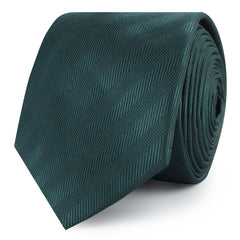Forest Dark Green Striped Skinny Ties