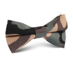 Forest Green Camouflage Kids Bow Tie