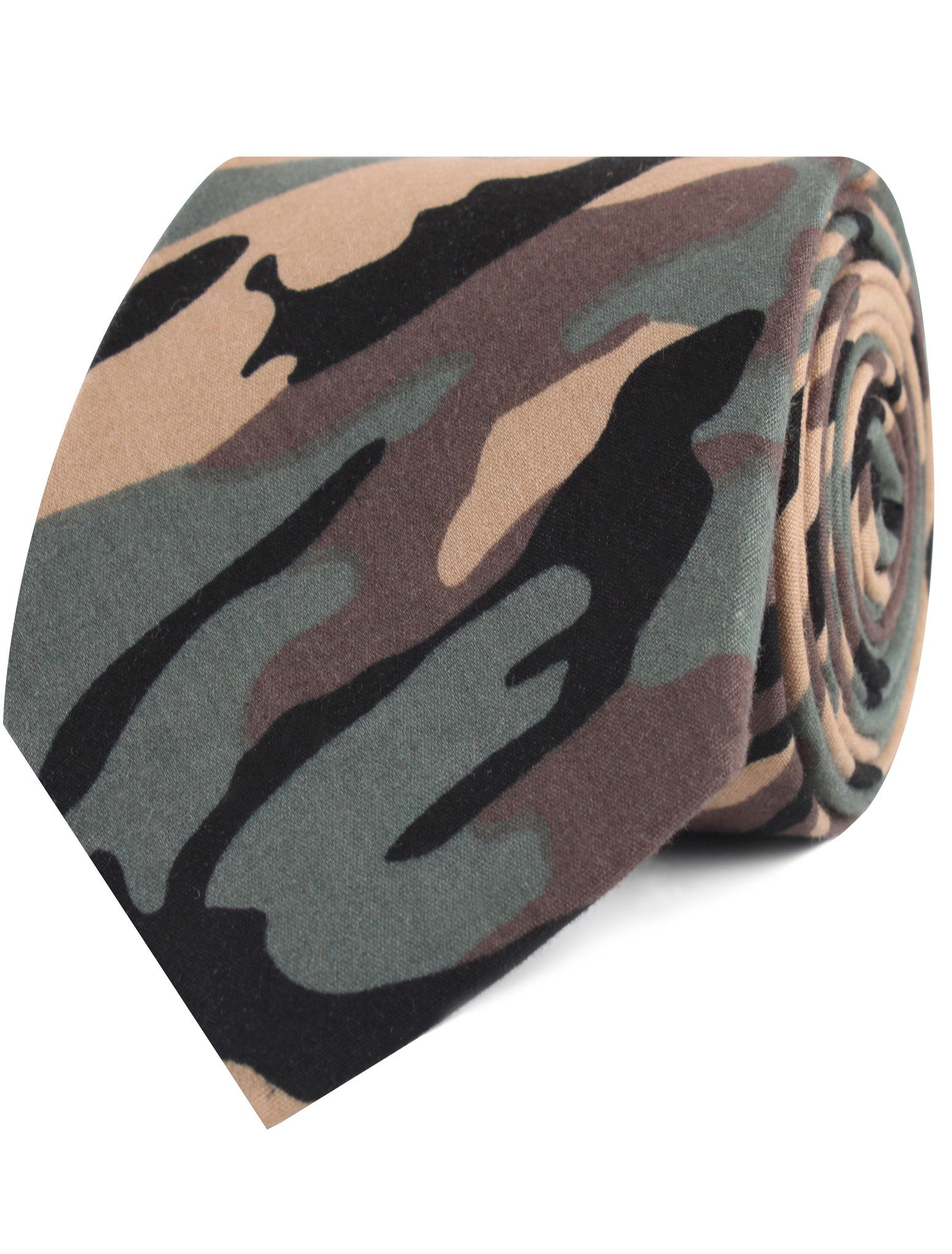 Forest Green Camouflage Necktie