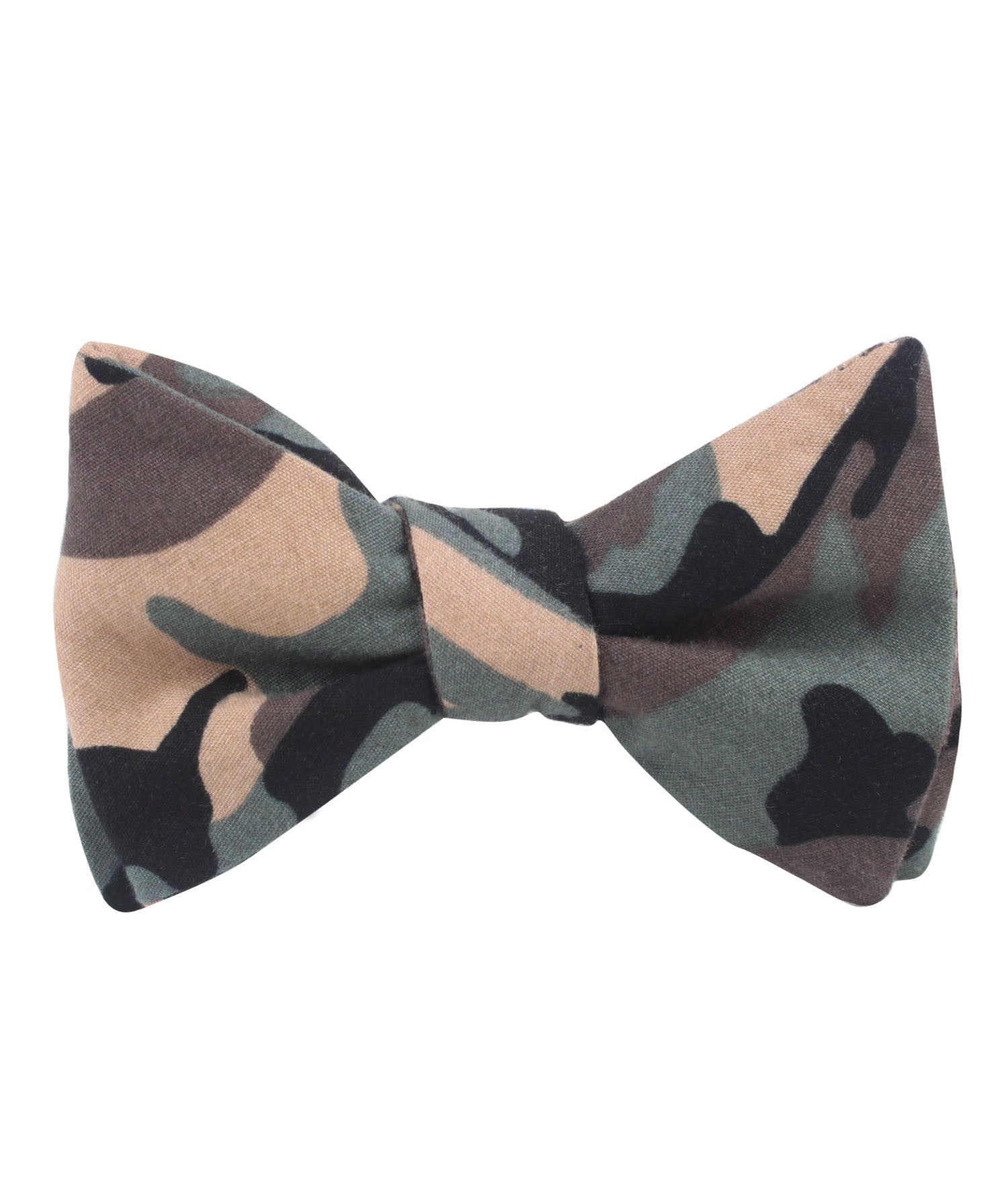 Forest Green Camouflage Self Tied Bowtie