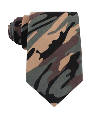 Forest Green Camouflage Tie