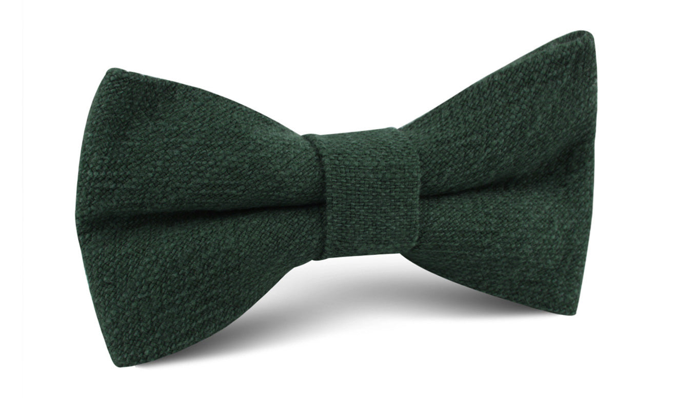 Forest Green Crocodile Linen Bow Tie