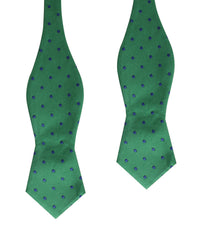 Forest Green Dark Polkadot Diamond Self Bow Tie