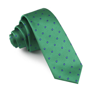 Forest Green Dark Polkadot Skinny Tie