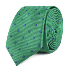 Forest Green Dark Polkadot Slim Tie