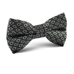 Forest Green Paisley Kids Bow Tie