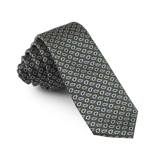 Forest Green Paisley Skinny Tie