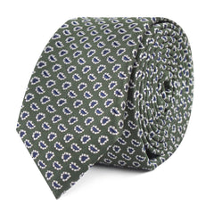 Forest Green Paisley Slim Tie