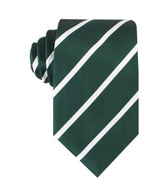 Forest Green Striped Necktie