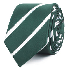 Forest Green Striped Skinny Ties