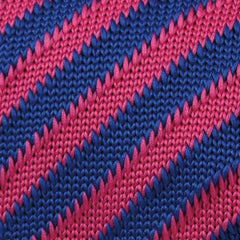 Antonio Pink & Blue Striped Knitted Tie Fabric