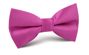 Fuchsia Pink Twill Bow Tie