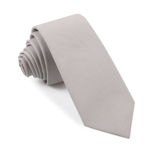 Gainsboro Light Gray Cotton Skinny Tie