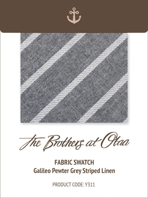 Fabric Swatch (Y311) - Galileo Pewter Grey Striped Linen