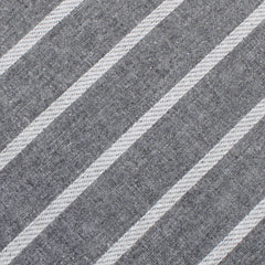 Galileo Pewter Grey Striped Linen Bow Tie Fabric