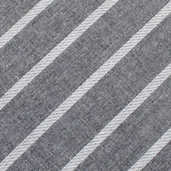 Galileo Pewter Grey Striped Linen Fabric Swatch