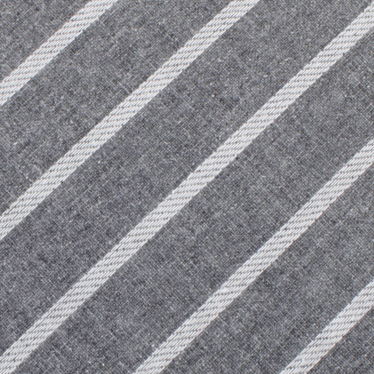 Galileo Pewter Grey Striped Linen Skinny Tie Fabric