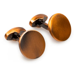 Old New York Antique Copper Circle Mens Cufflinks