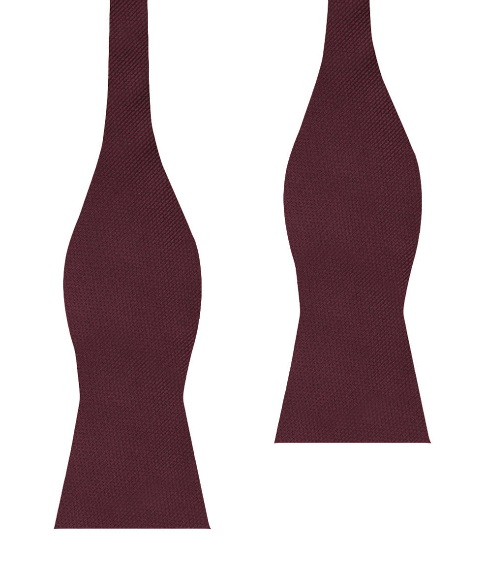 Garnet Wine Burgundy Weave Self Bow Tie