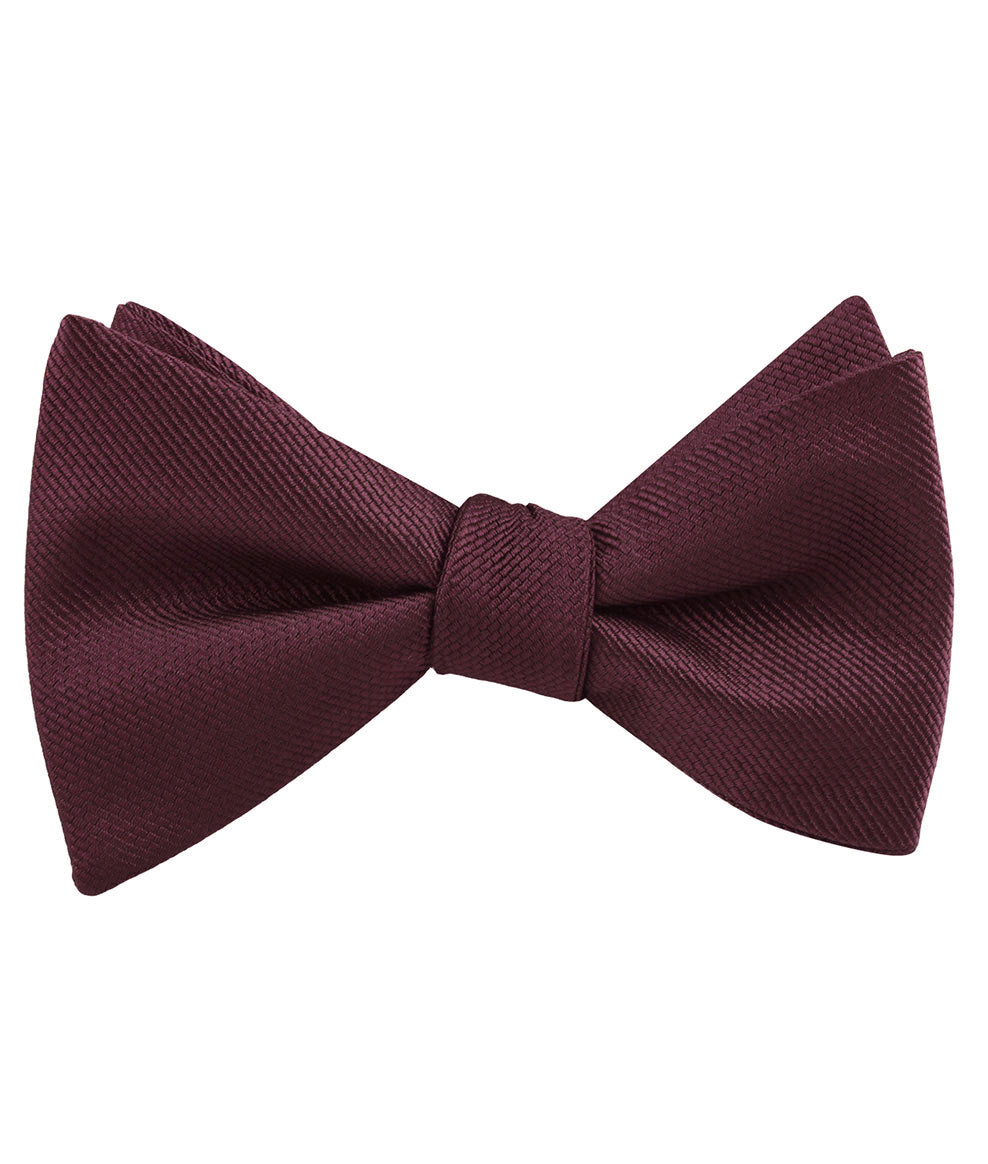 Garnet Wine Burgundy Weave Self Tied Bow Tie