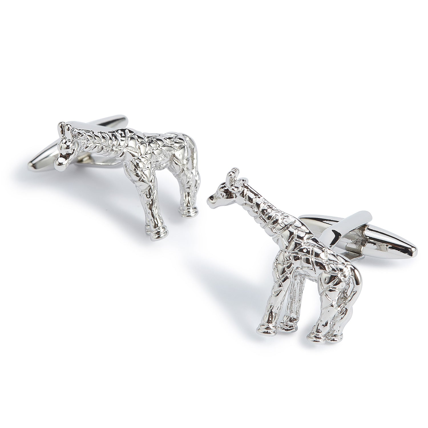 Sterling Silver Yellow & Enamel Giraffe Cufflinks – Deakin  Silver Toned Etched Oval Giraffe Cufflinks display picture 1