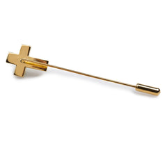 Gold Cross Lapel Pin for Mens