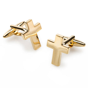 Gold Latin Cross Cufflinks