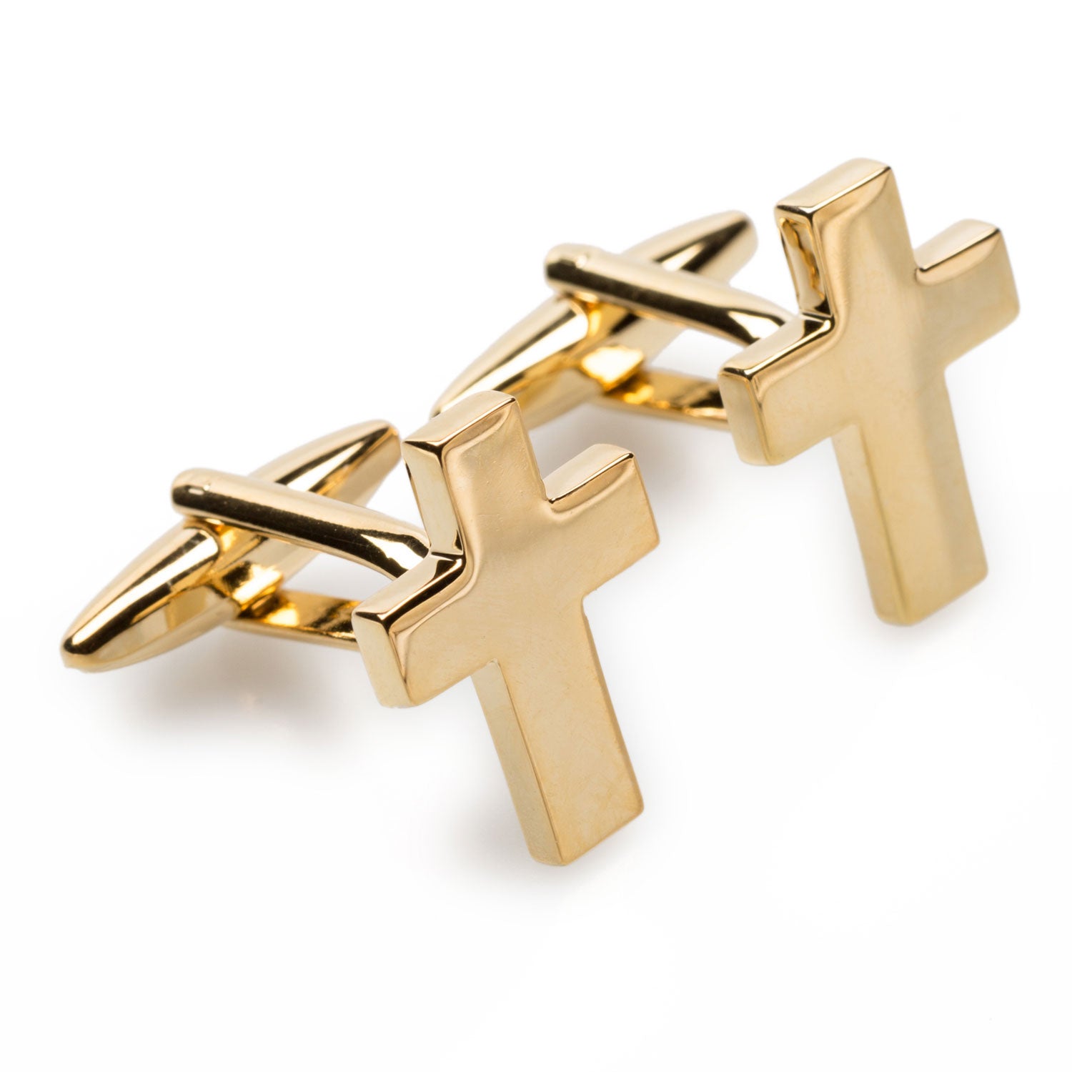 Gold Latin Cross Mens Cufflinks