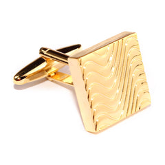 Gold Square Wave Cufflinks Middle OTAA