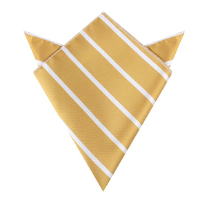 Gold Striped Pocket Square