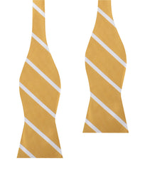 Gold Striped Self Bow Tie