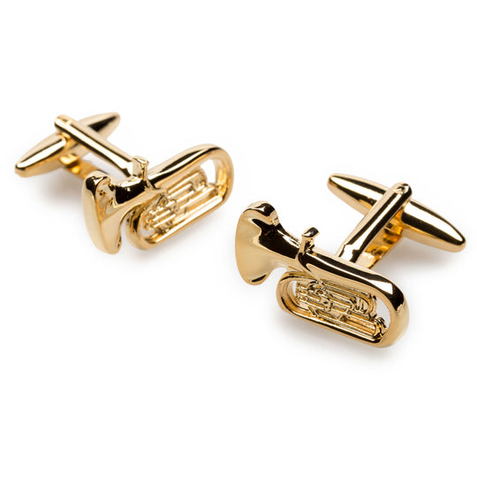 Gold Tuba Cufflinks