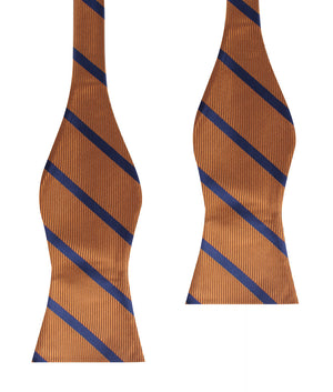 Golden Brown Pencil Stripe Self Bow Tie