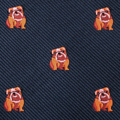 Golden Bulldog Necktie Fabric