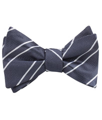 Graphite Charcoal Grey Double Stripe Self Tied Bow Tie