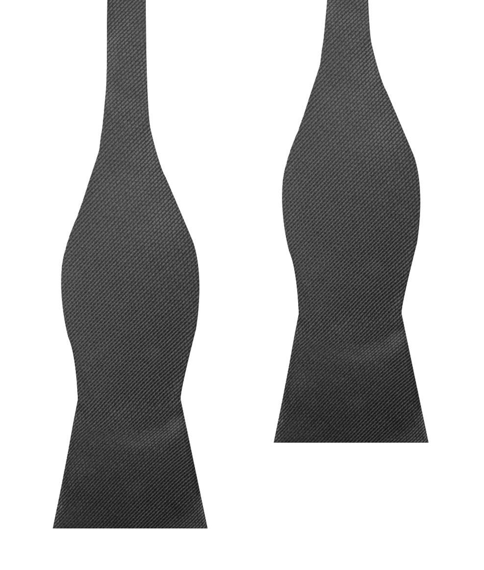 Charcoal Graphite Charcoal Grey Weave Self Bow Tie