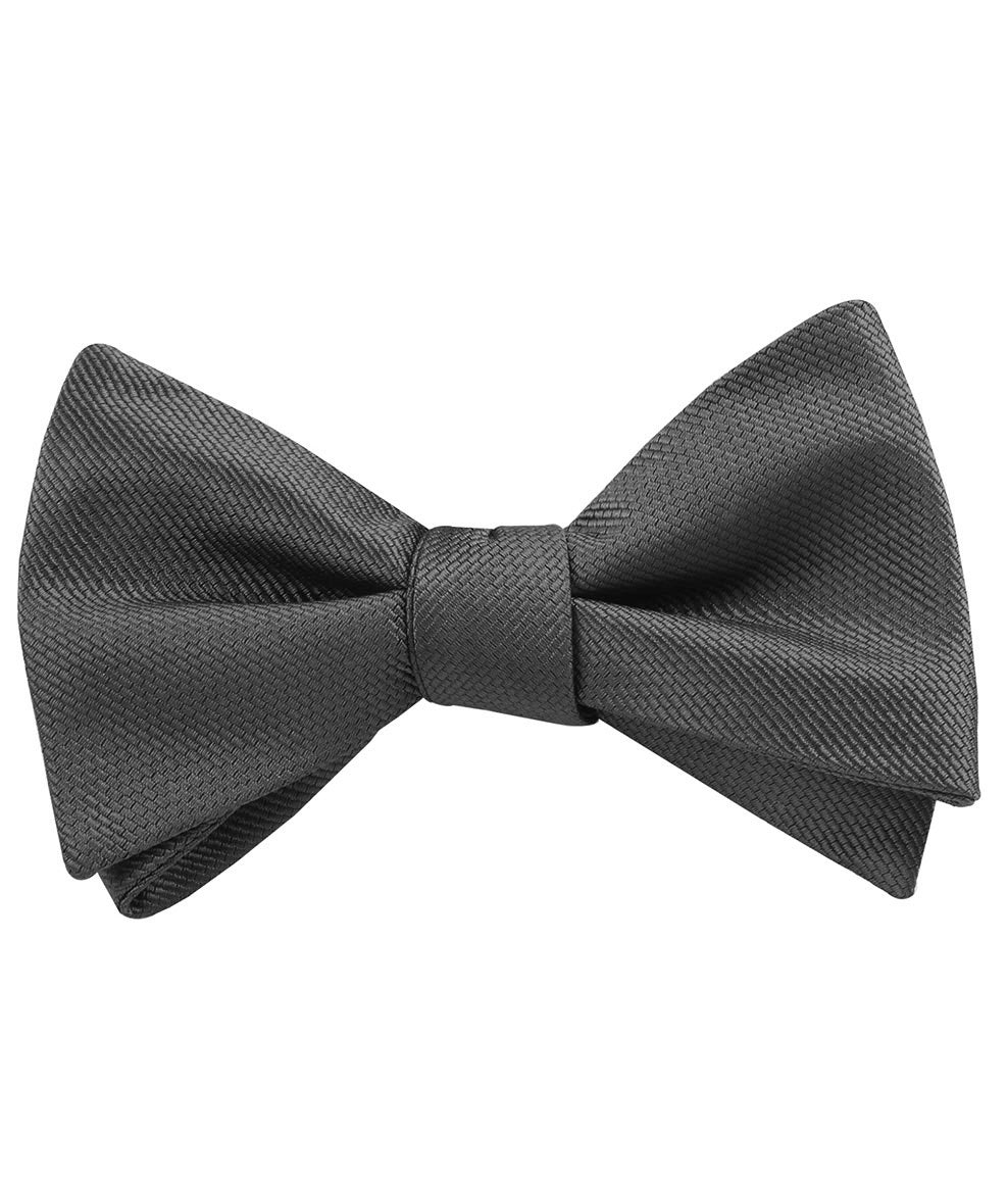 Graphite Charcoal Grey Weave Self Tied Bow Tie