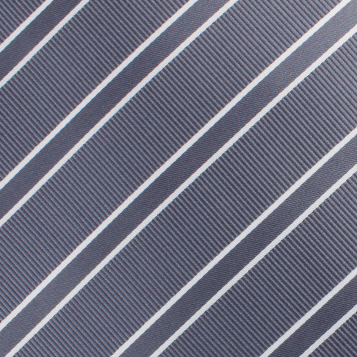 Graphite Charcoal Grey Double Stripe Necktie Fabric