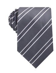 Graphite Charcoal Grey Double Stripe Necktie