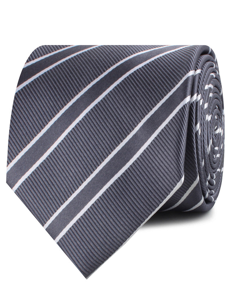 Graphite Charcoal Grey Double Stripe Neckties