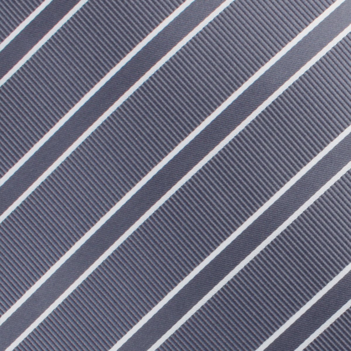 Graphite Charcoal Grey Double Stripe Skinny Tie Fabric