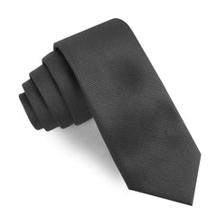 Graphite Charcoal Grey Weave Skinny Tie