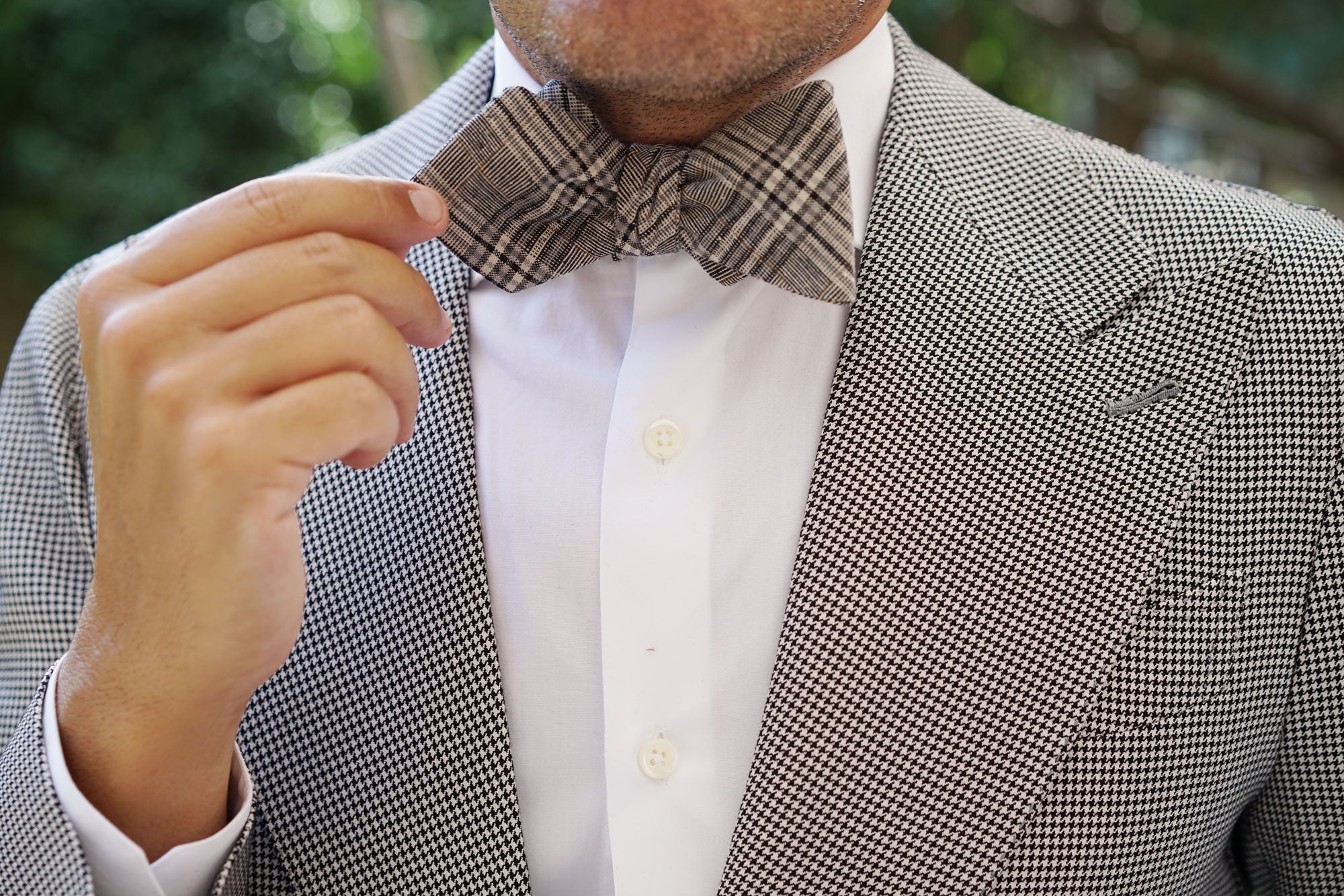 Gray Glenurquhart Linen Diamond Self Bow Tie | Grey Glen Plaid Bowties ...
