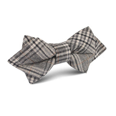 Gray Glenurquhart Linen Diamond Bow Tie