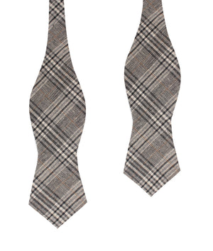 Gray Glenurquhart Linen Diamond Self Bow Tie
