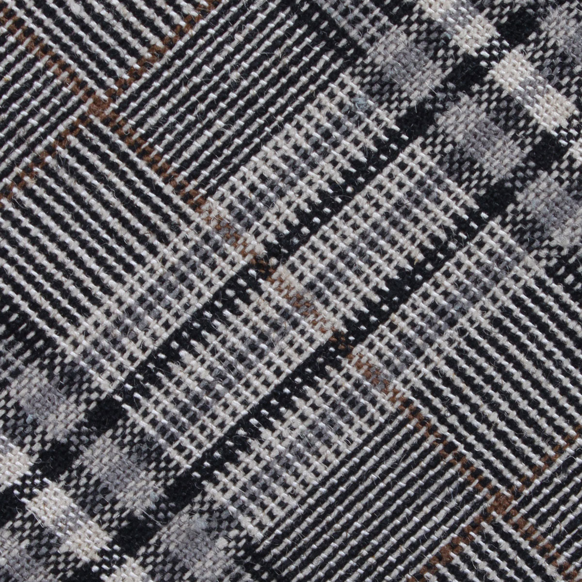 Gray Glenurquhart Linen Fabric Necktie