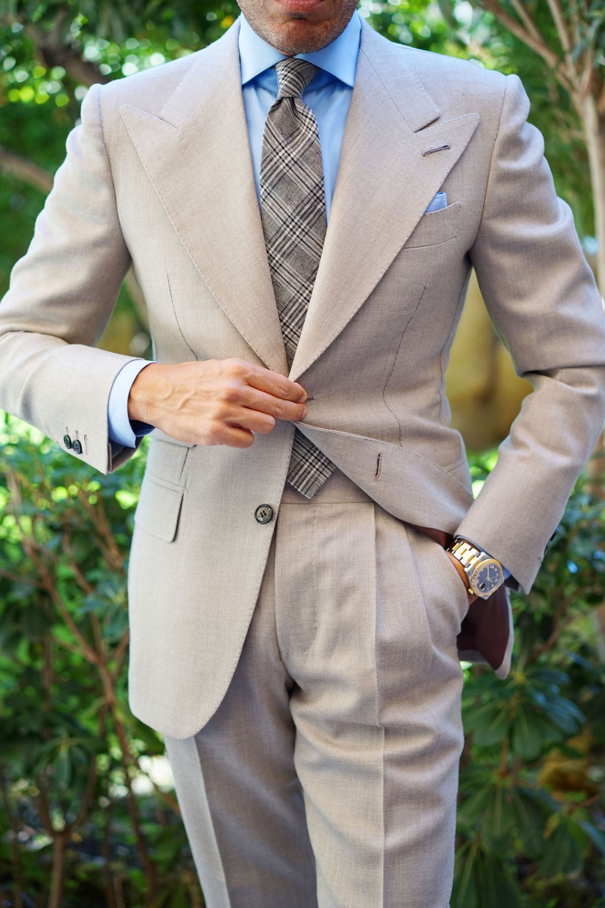 Curated visual reference: Gallery Detail: Gray Glenurquhart Linen Tie Scottish Glen Plaid Ties